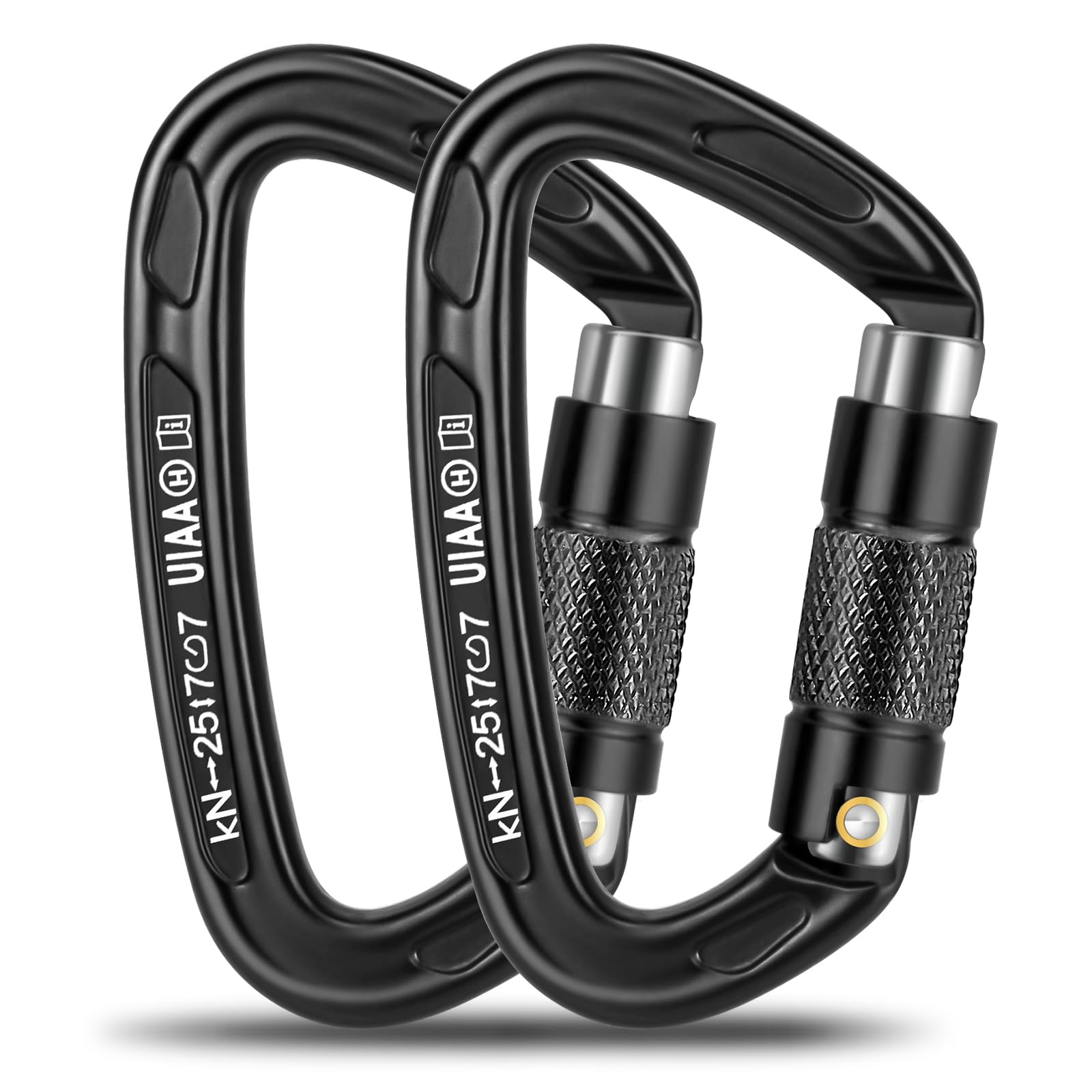 T-Fly Auto Locking Climbing Carabiner Clips 25KN (5620 lbs) - Heavy Duty Rock Climbing Carabiners for Mountaineering, Ice Climbing, Rappelling, Rescue & Hammock Use - 3.9 Inch Large Size (2 Pack) - Perfect for Outdoor Adventures, Camping & Safety Gear