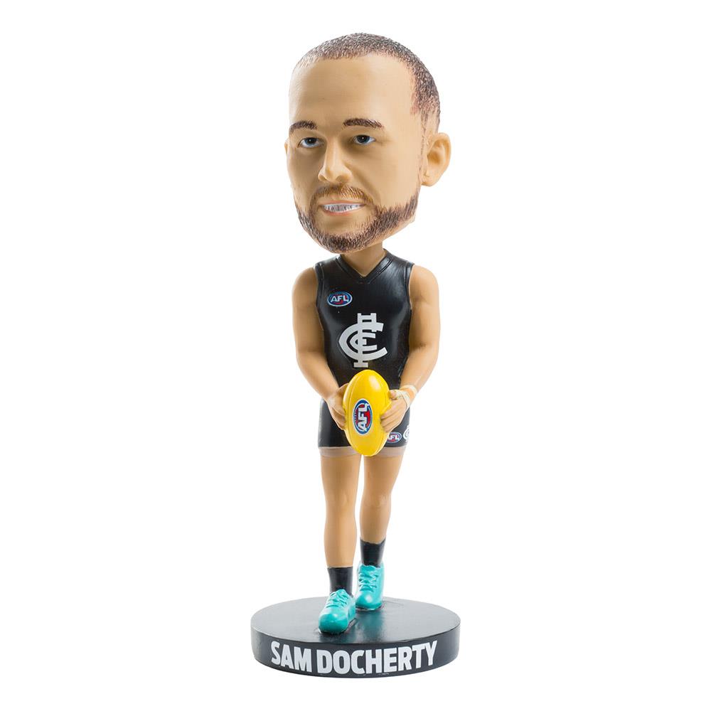 Official AFL Carlton Blues Sam Docherty Bobblehead - Collectible Football Player Figurine for Fans & Sports Memorabilia Enthusiasts - Perfect for Home Display, Office Decor, and Gifts for AFL Supporters