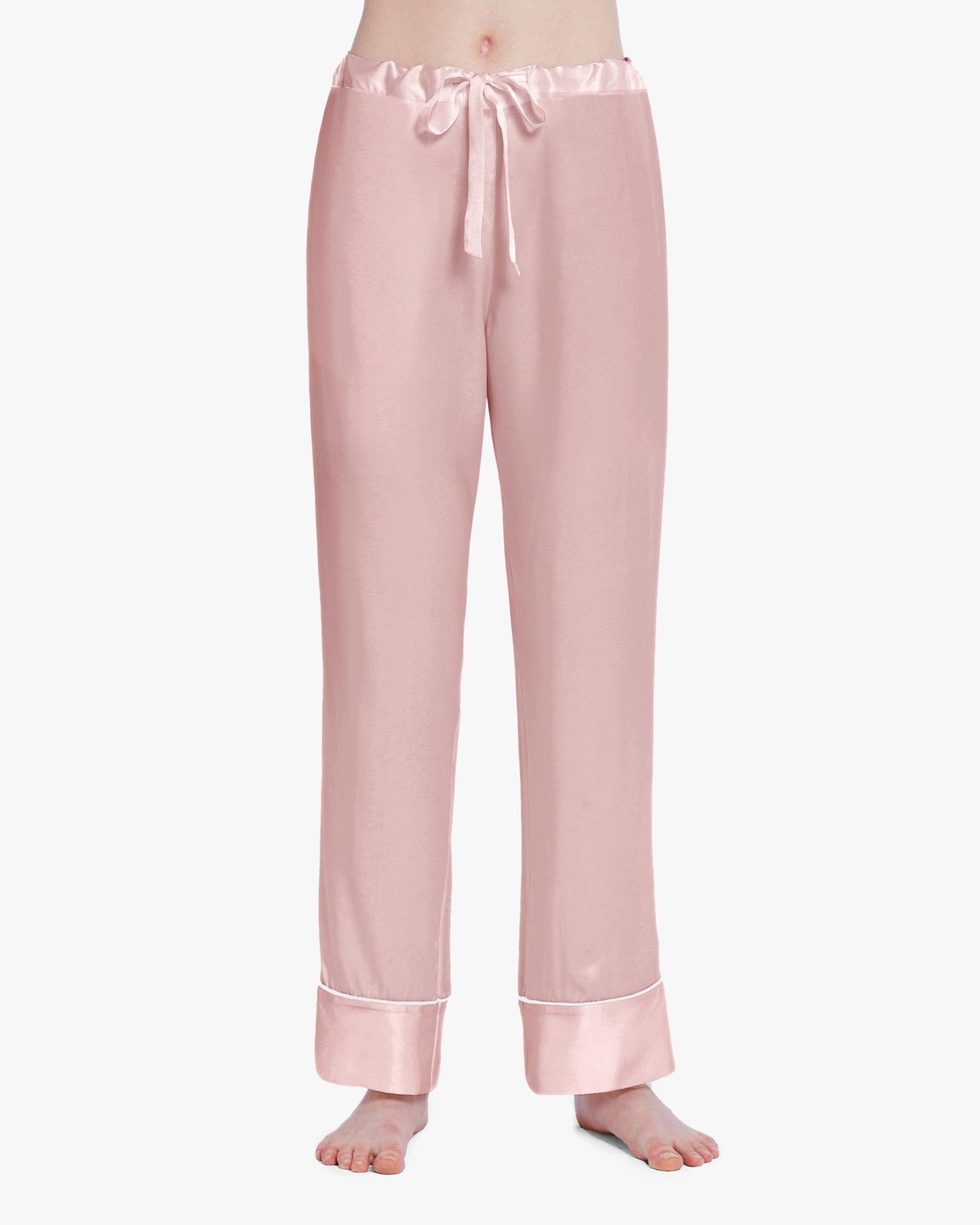 Women's Silk Pajama Set with Piping - Soft Luxury Sleepwear for Comfortable Nights | Perfect for Relaxing at Home, Spa Days & Gift Giving