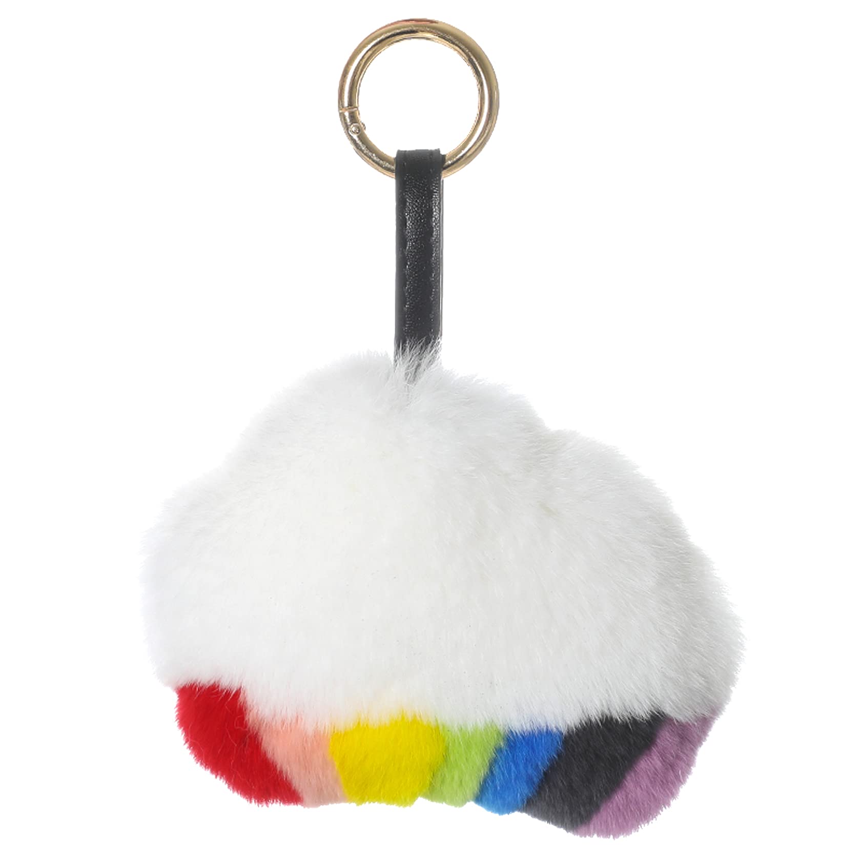 Soft Rabbit Fur Pom Keychain - Cute Plush Egg, Cloud & Watermelon Key Ring - Car & Bag Charm for Women & Girls - Perfect Gift for Birthdays, Parties & Everyday Accessories