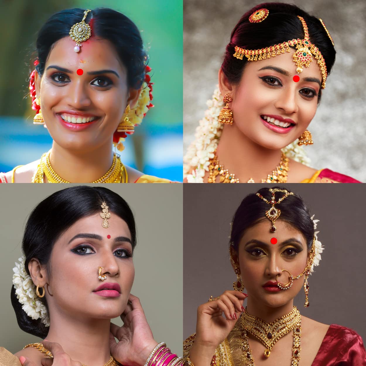 Shiny Round Plain Bindi Stickers for Women & Girls - Pack of 12 Red Bindis for Everyday Wear & Outdoor Events - Simple Indian Forehead Decoration for Weddings, Parties & Festivals