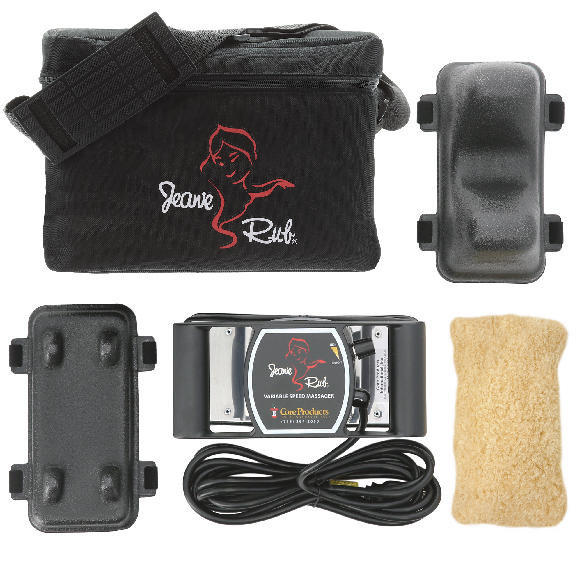 Professional Jeanie Rub Massager Set - Deep Tissue Muscle Pain Relief for Back, Neck & Shoulders - Perfect for Home, Office & Travel Use