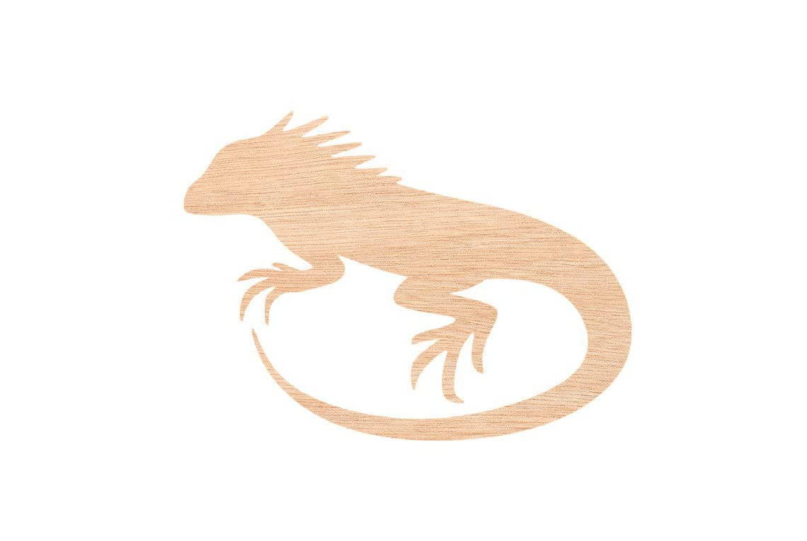 Unfinished Wooden Iguana Shape for DIY Crafts - Handmade Reptile Animal Cutouts - 1 Piece (Up to 24 Inch) - Perfect for Wood Burning, Painting, and Home Decor Projects