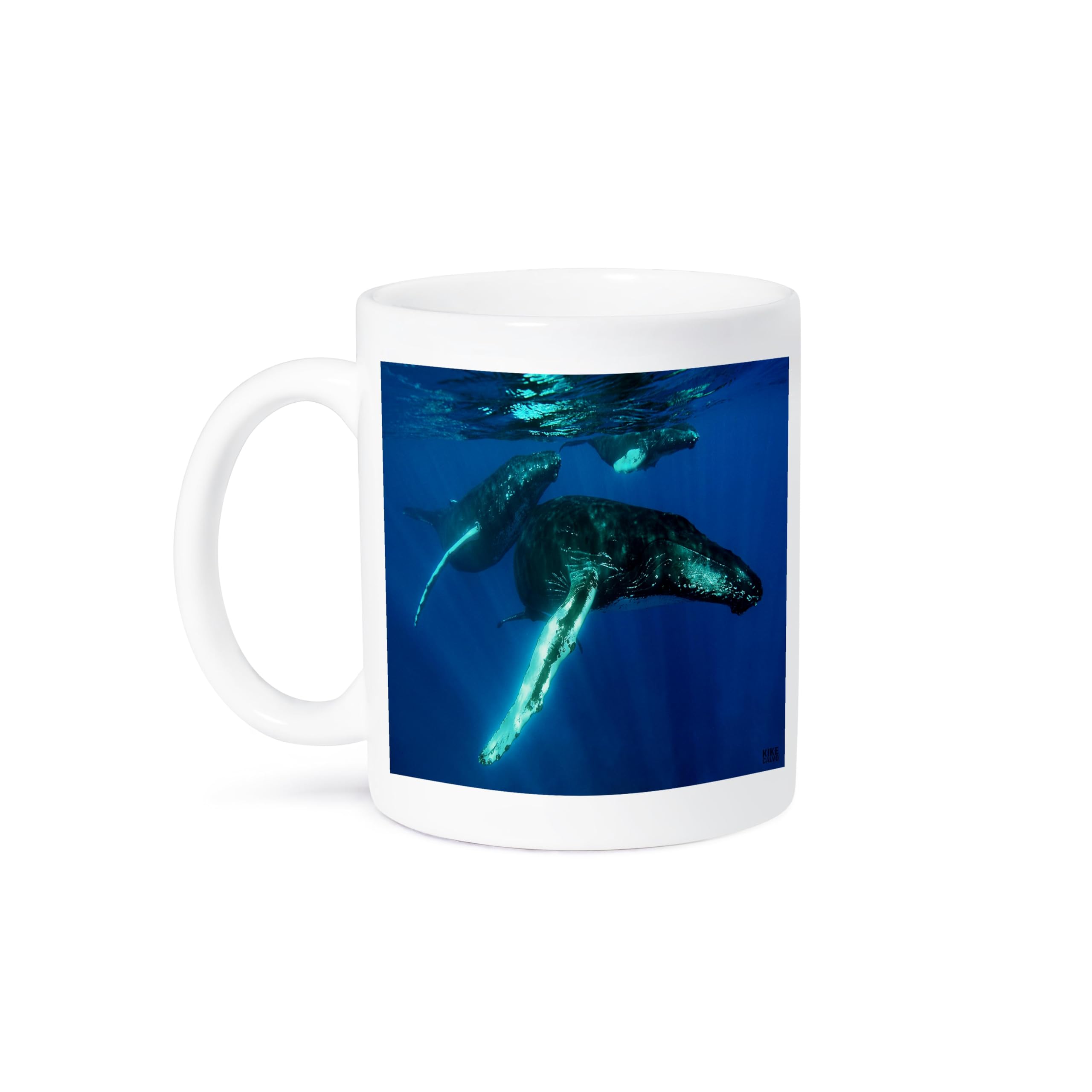 3dRose Humpback Whales Ceramic Coffee Mug - 11 oz Whale Themed Gift for Ocean Lovers - Perfect for Home, Office, or Beach House Use