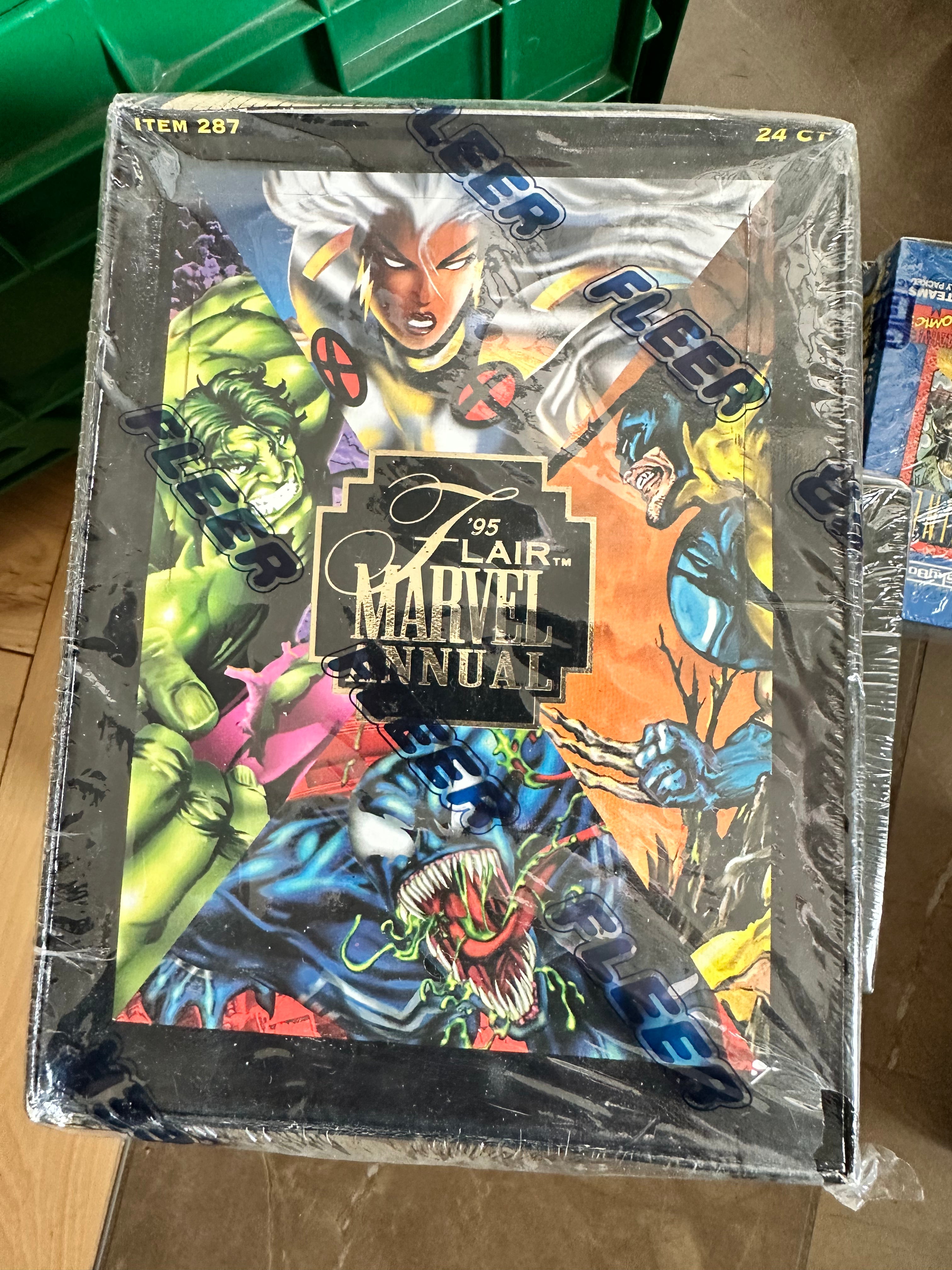 1995 Flair Marvel Annual Rare Factory Sealed Trading Card Box - Collectible Vintage Comic Cards for Display & Investment