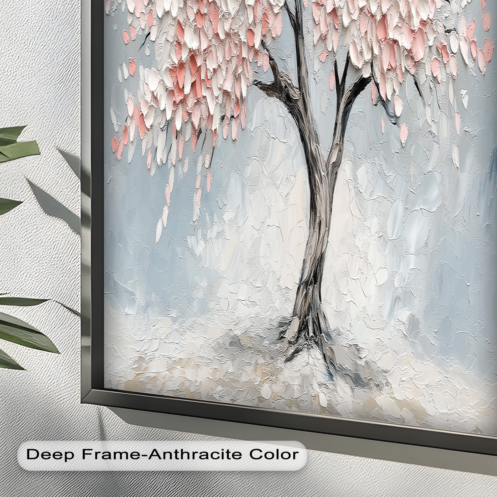 Blossoming Cherry Tree Floral Oil Painting - Handmade Canvas Art for Home Decor, Living Room, Bedroom & Office Wall