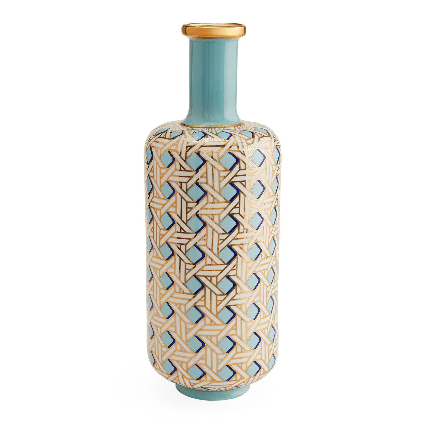 Basketweave Tall Bottle Vase - 12