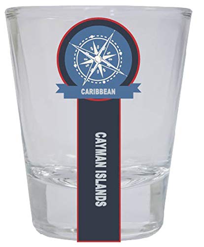 Cayman Islands Caribbean Nautical Souvenir Round Shot Glass - Perfect for Beach Parties, Boat Trips & Tropical Themed Events