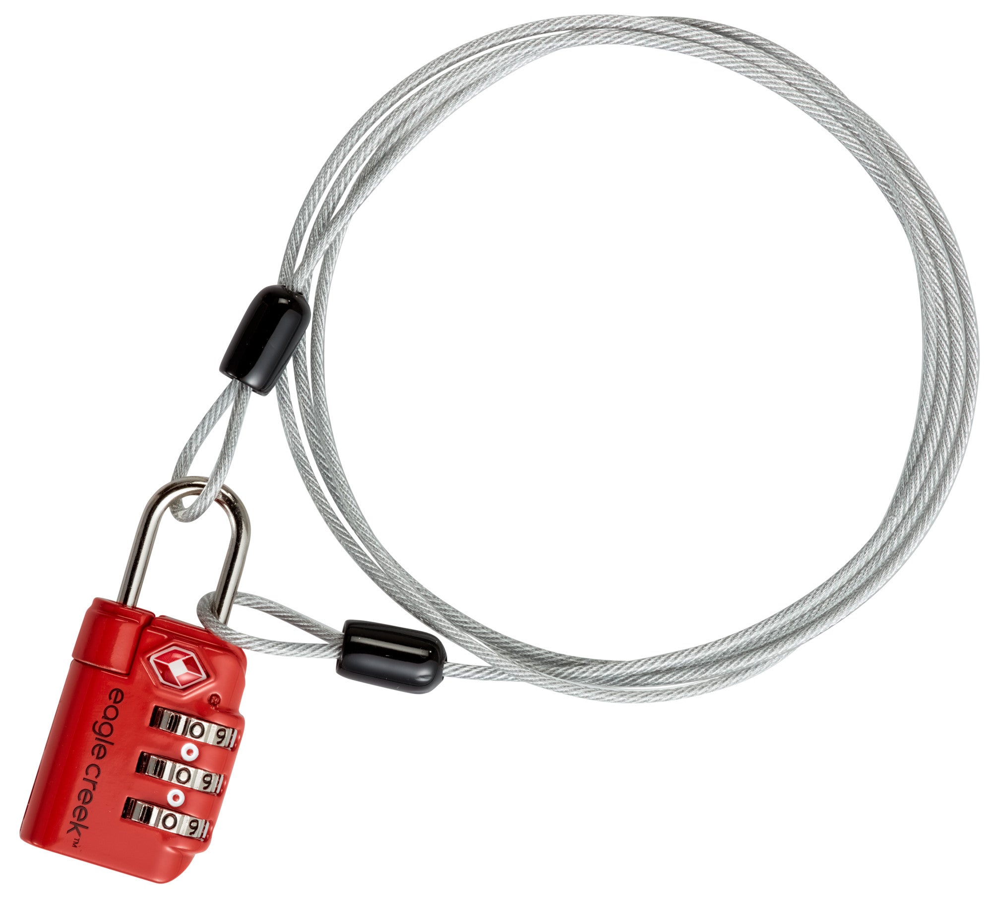Eagle Creek 3-Dial TSA Approved Luggage Lock with Security Cable - Perfect for Travel, Backpacks & Suitcases