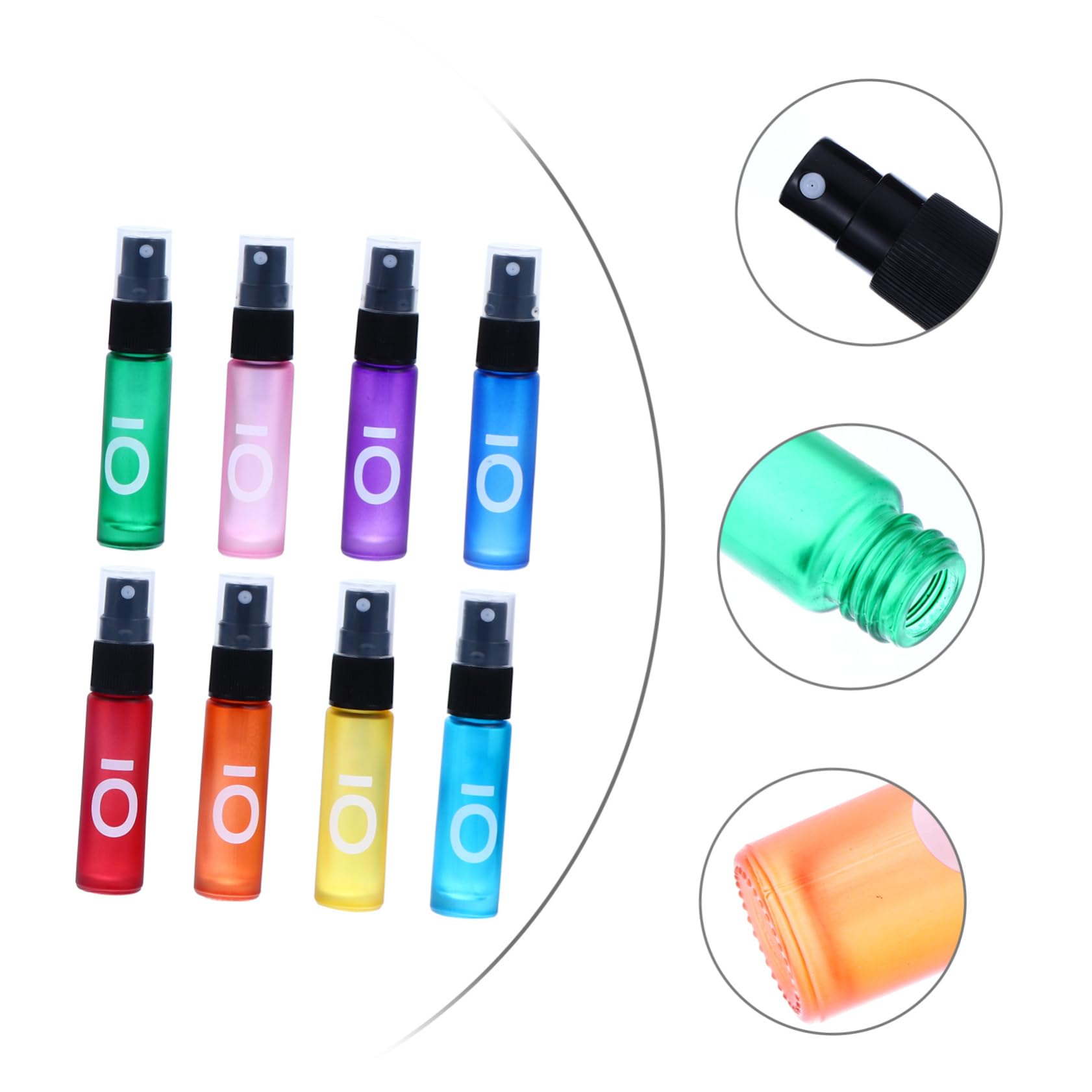 8-Piece Travel Bottle Set with Roller & Sprayer - 10ml Amber Glass Perfume Bottles, Terrarium & Massage Roll-On Containers - Perfect for Toiletries, Skincare & Essential Oils on Vacations