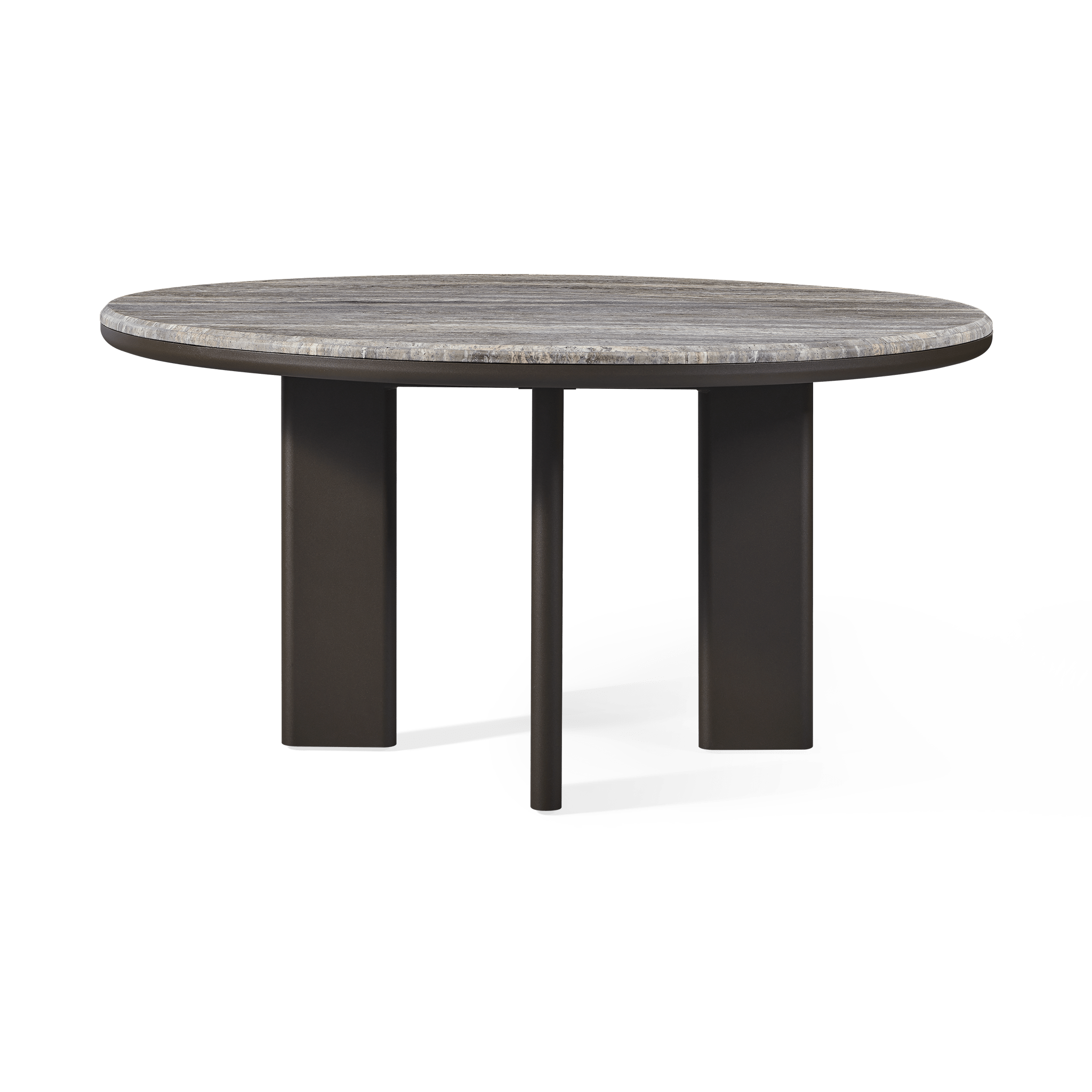 Palm Beach Aluminum Round Dining Table 60 Inch - Outdoor Patio, Garden, Poolside Dining Set for Backyard & Restaurant Use