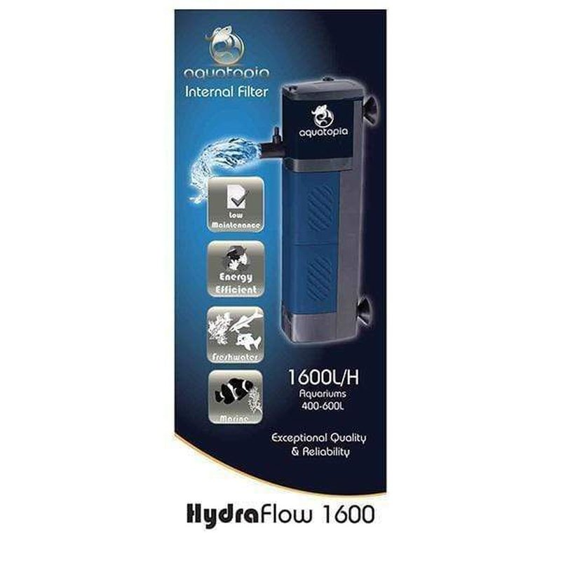 Aquatopia HydroFlow 1600 Internal Aquarium Filter - 400-600L Capacity, 1600L/hr Flow Rate - Perfect for Freshwater & Saltwater Fish Tanks, Turtle Tanks & Aquatic Plants