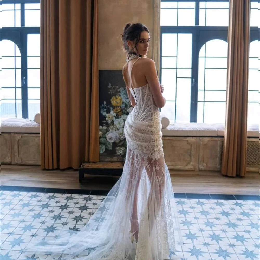 Strapless Lace Wedding Dress & Prom Gown - Custom Made Elegant Bridal Gown for Beach Weddings, Formal Dances & Special Occasions