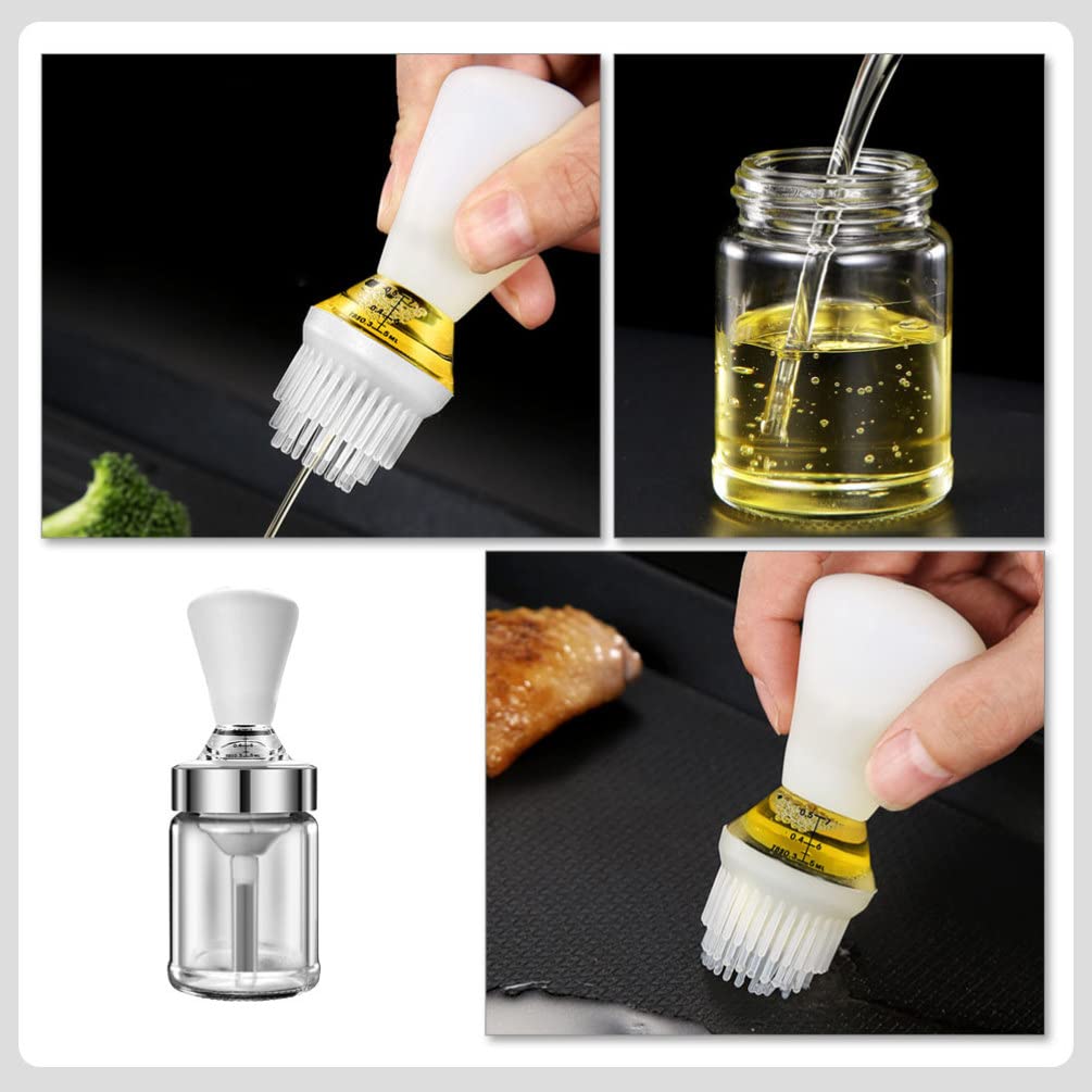 **Hemoton 1 Set Kitchen Oil Brush Set - Olive Oil Dispenser, Pancake Brush, Grill Brush, Honey Pastry Brush - Perfect for Baking, Grilling & Barbecue**