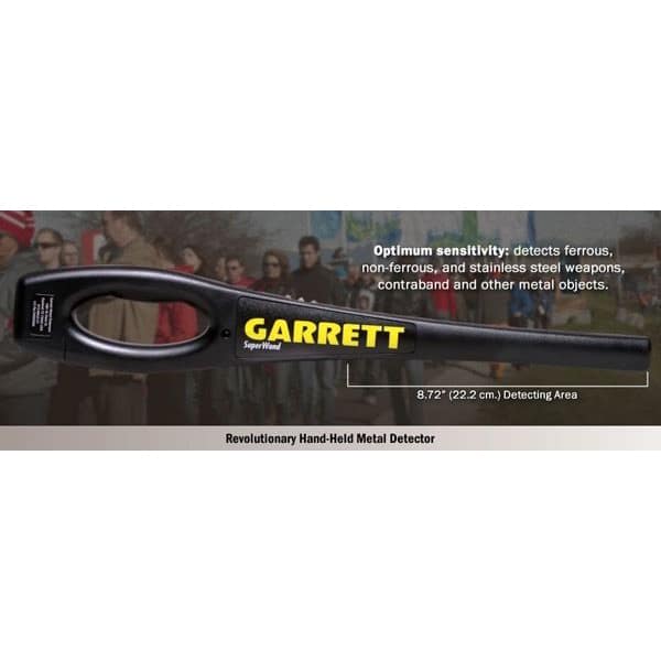 Garrett Super Wand Handheld Security Metal Detector - Lightweight & Adjustable for Airport, School & Event Security Screening