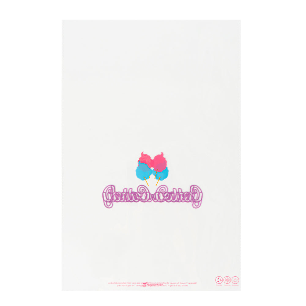 Clear Plastic Cotton Candy Bags 12x18 Inches - 100 Count Box | Bulk Packaging for Candy, Concessions & Party Favors