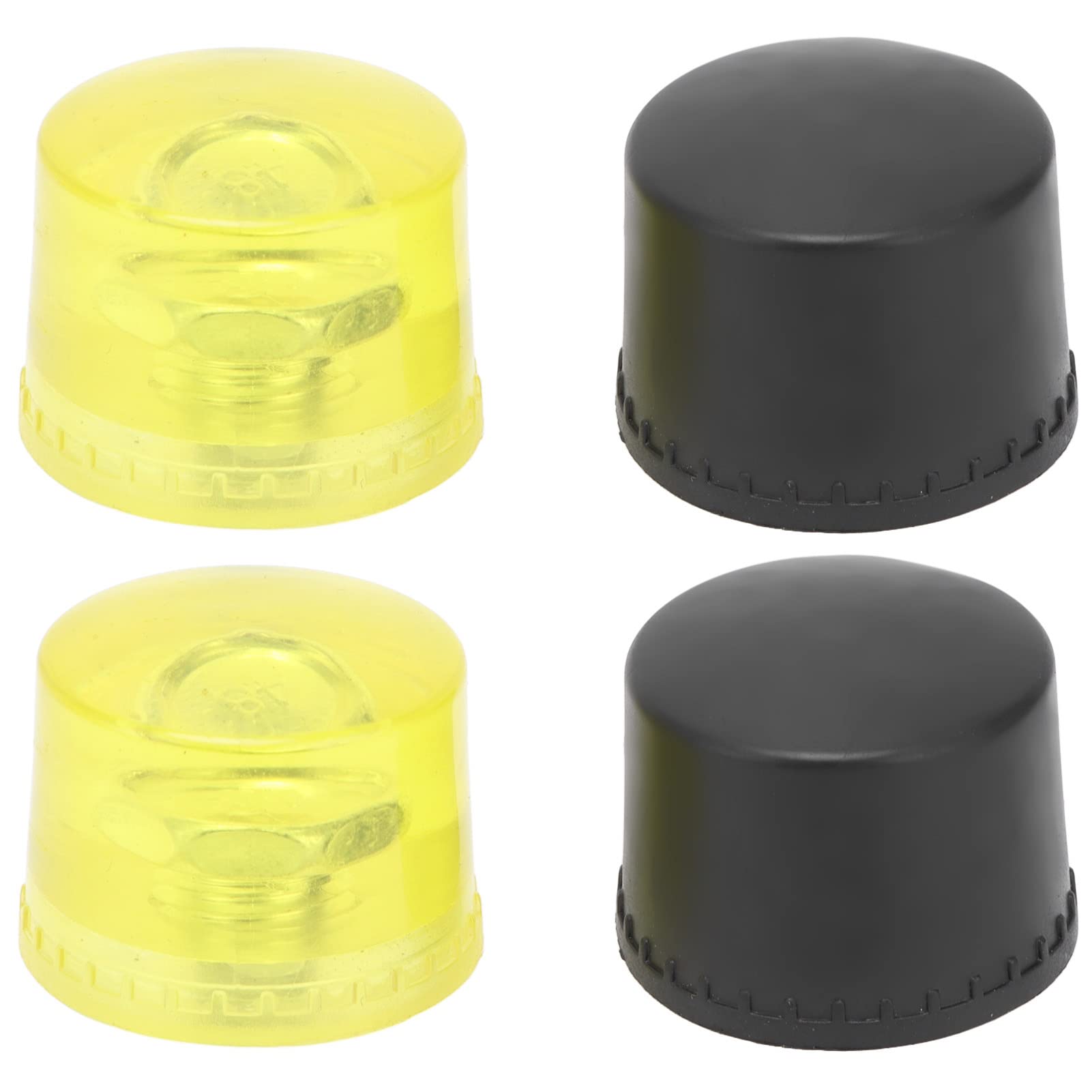 2-Pack Rubber Hammer Replacement Heads - 35mm Diameter Striking Tips for Mallet Accessories (Yellow & Black) - Ideal for Woodworking, Auto Repair & DIY Projects