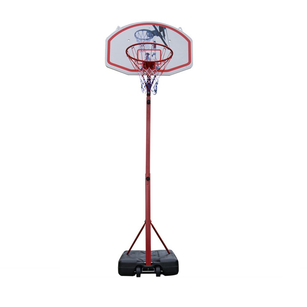 Adjustable Portable Basketball Hoop Stand - 7' to 8.5' Height (2.1-2.6m) for Size 7 Basketball - Red, Black & White Colors - Perfect for Driveway, Backyard & Outdoor Play