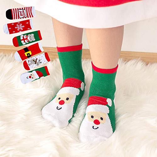 HowJoJo Boys & Girls Christmas Socks - Kids Warm Winter Thermal Cotton Crew Socks for Holiday Gifts, School & Family Gatherings
