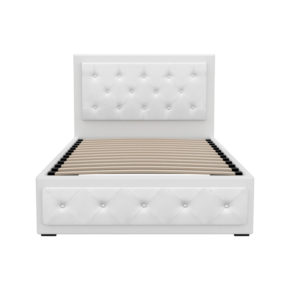 Bronte Storage King Single Bed Frame - White | Space-Saving Bed with Underbed Storage | Perfect for Small Bedrooms, Kids Rooms & Dormitories