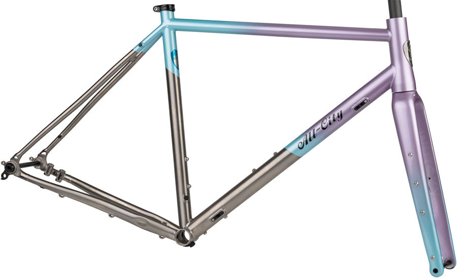 All City Cosmic Stallion Ti Frameset - 700c/650b Titanium Bike Frame with Laser Prism Finish, Size 58cm - Perfect for Gravel Riding, Road Biking & Adventure Cycling