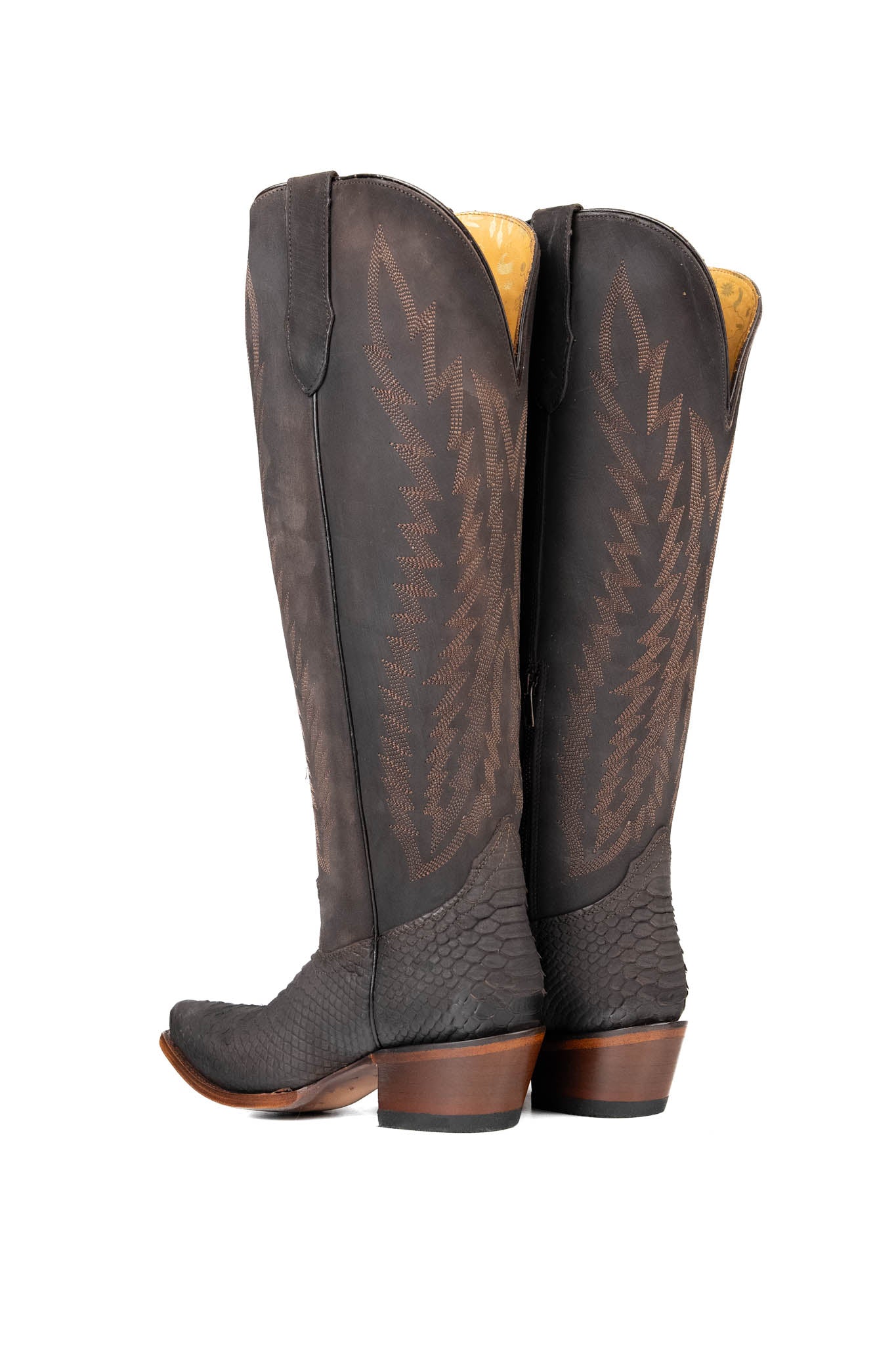 Presley Matte Python Tall Wide Calf Snip Toe Cowgirl Boots for Women - Western Fashion Riding Boots for Country Dance & Outdoor Events