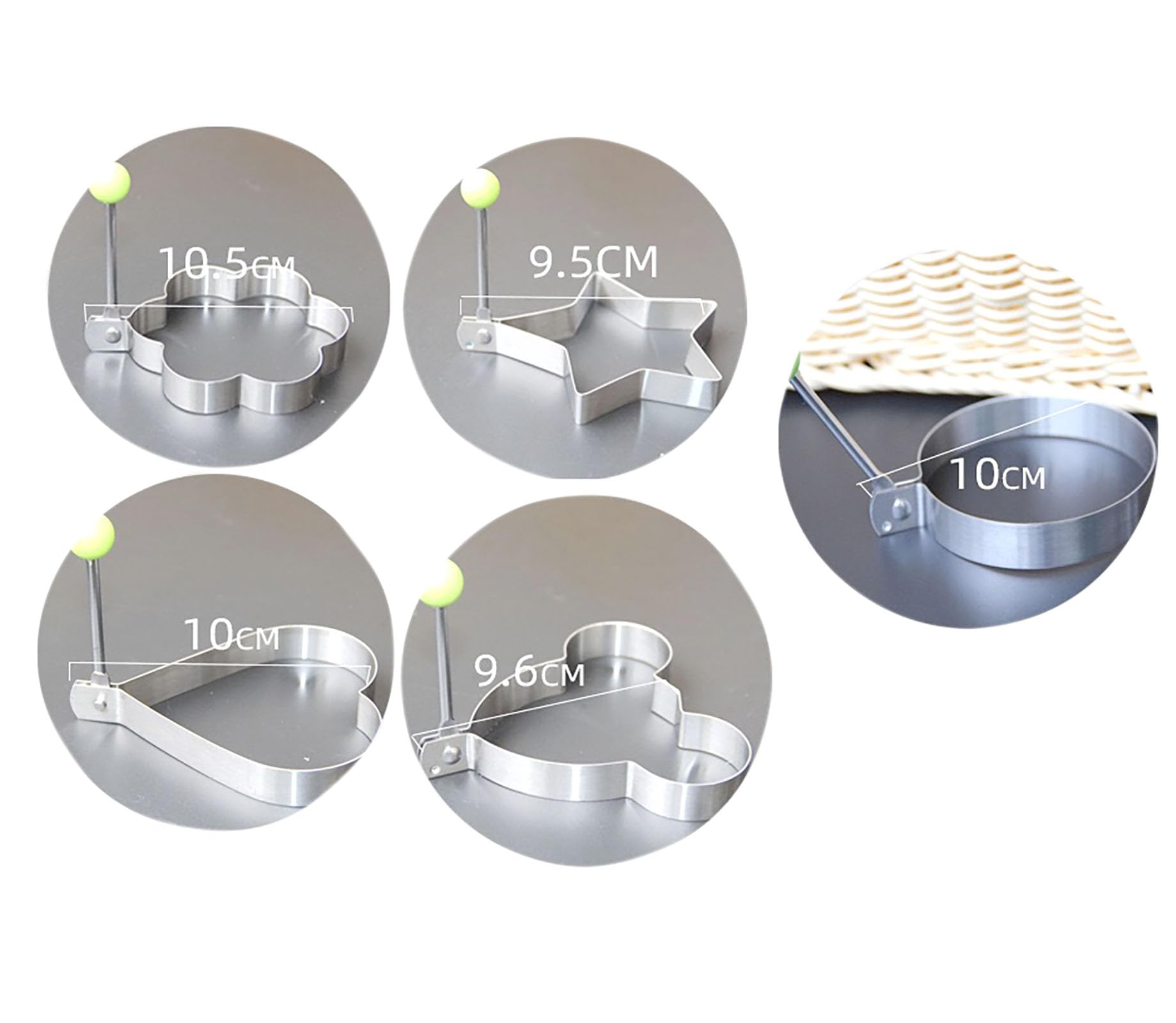 5-Pack Stainless Steel Egg Molds - 3.5 Inch Silver Egg Ring Molds for Cooking, Pancakes, Bread & Chocolate | Perfect for Breakfast, Baking & Party Food Decorations