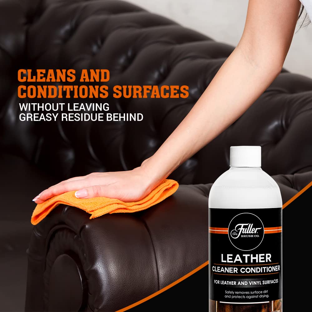 Premium Leather Cleaner & Conditioner Kit (6 Pack) - Deep Cleaning & Conditioning for Sofas, Car Seats, Bags & More - Restores & Protects Genuine Leather