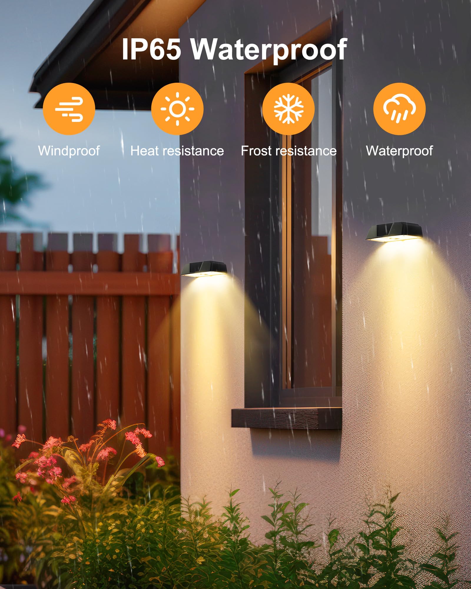 Brightown 6 Pack Solar Fence Lights Outdoor - Waterproof Deck Lights with Warm White, Cool White & 7 RGB Colors, Fade/Jump Modes - Perfect for Yard, Garden, Pathway, and Patio Lighting