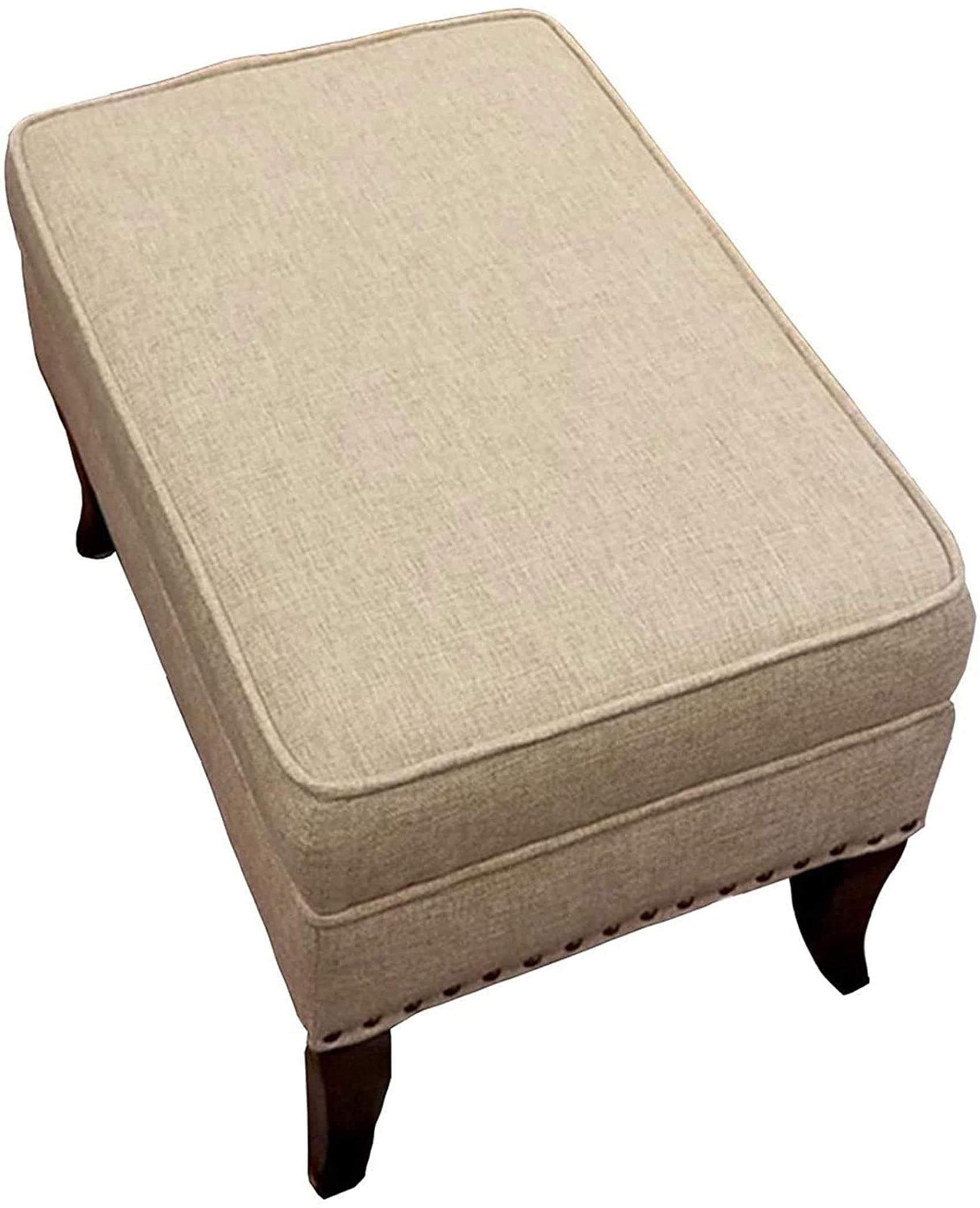 Multi-Purpose Burlap Storage Ottoman Foot Stool - Shoe Bench, Makeup Seat, Bed End Stool with Hidden Storage | Perfect for Living Room, Bedroom & Entryway Organization