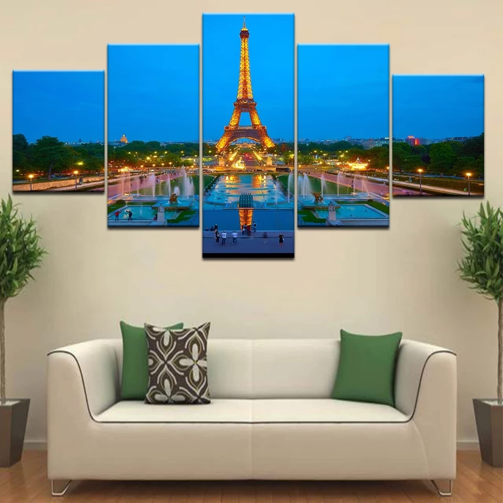 5-Piece Paris Tower Canvas Prints - Cityscape Wall Art for Living Room & Bedroom Decor