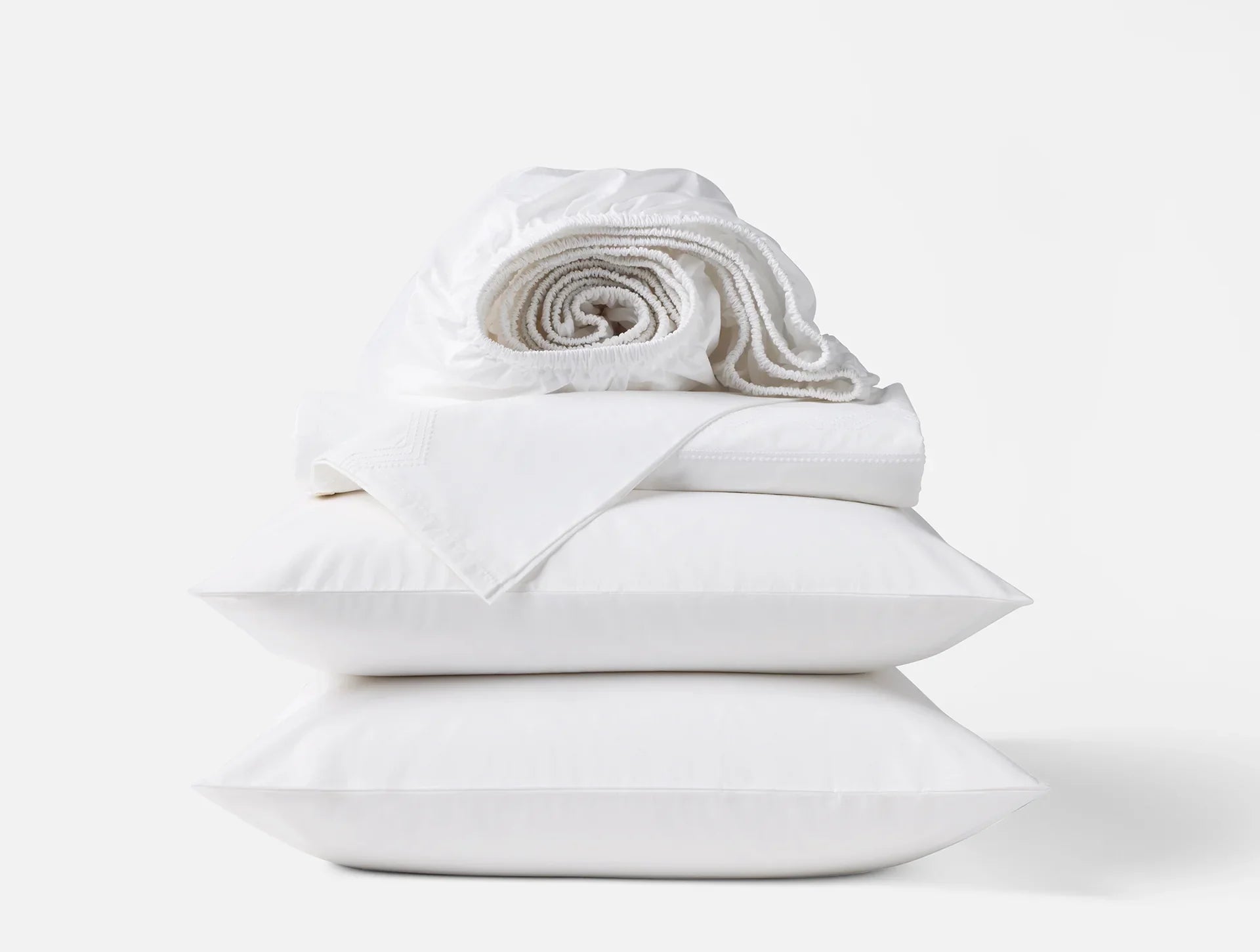 Organic Percale Sheet Set with Elegant Vista Embroidery - Ultra Soft & Breathable Bedding for Luxury Hotels, Guest Rooms & Master Bedrooms