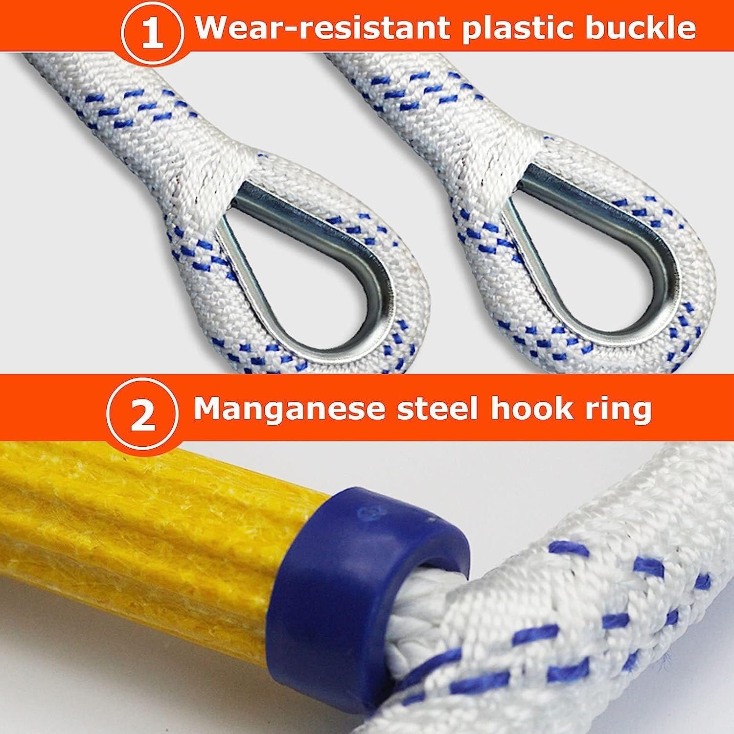 Fire Escape Rope Ladder with Hook - 32FT/10M Quick-Deploy, Compact & Easy Storage - NAKEAH Fire Rescue Ladder for Emergency Evacuation, Home Safety & Survival Scenarios