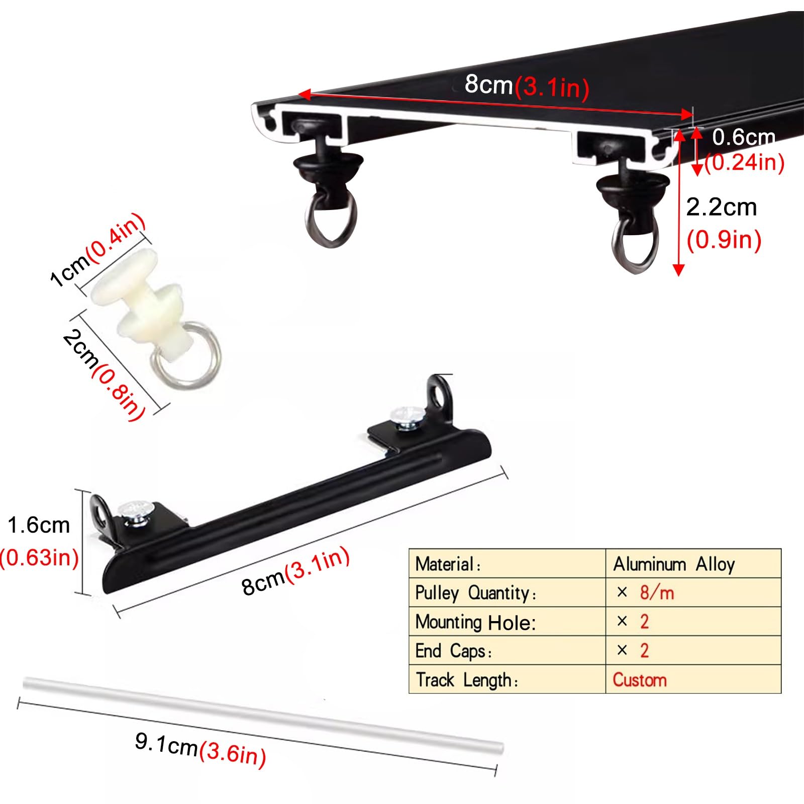 Ultra-Thin One-Piece Double Curtain Track Ceiling Mount - 4ft to 20ft Adjustable Aluminum Room Divider Curtain Rod - Cuttable White Curtain Rail for Home, Office & Kindergarten - Perfect for Room Partition, Privacy Screen and Decorative Window Treatments