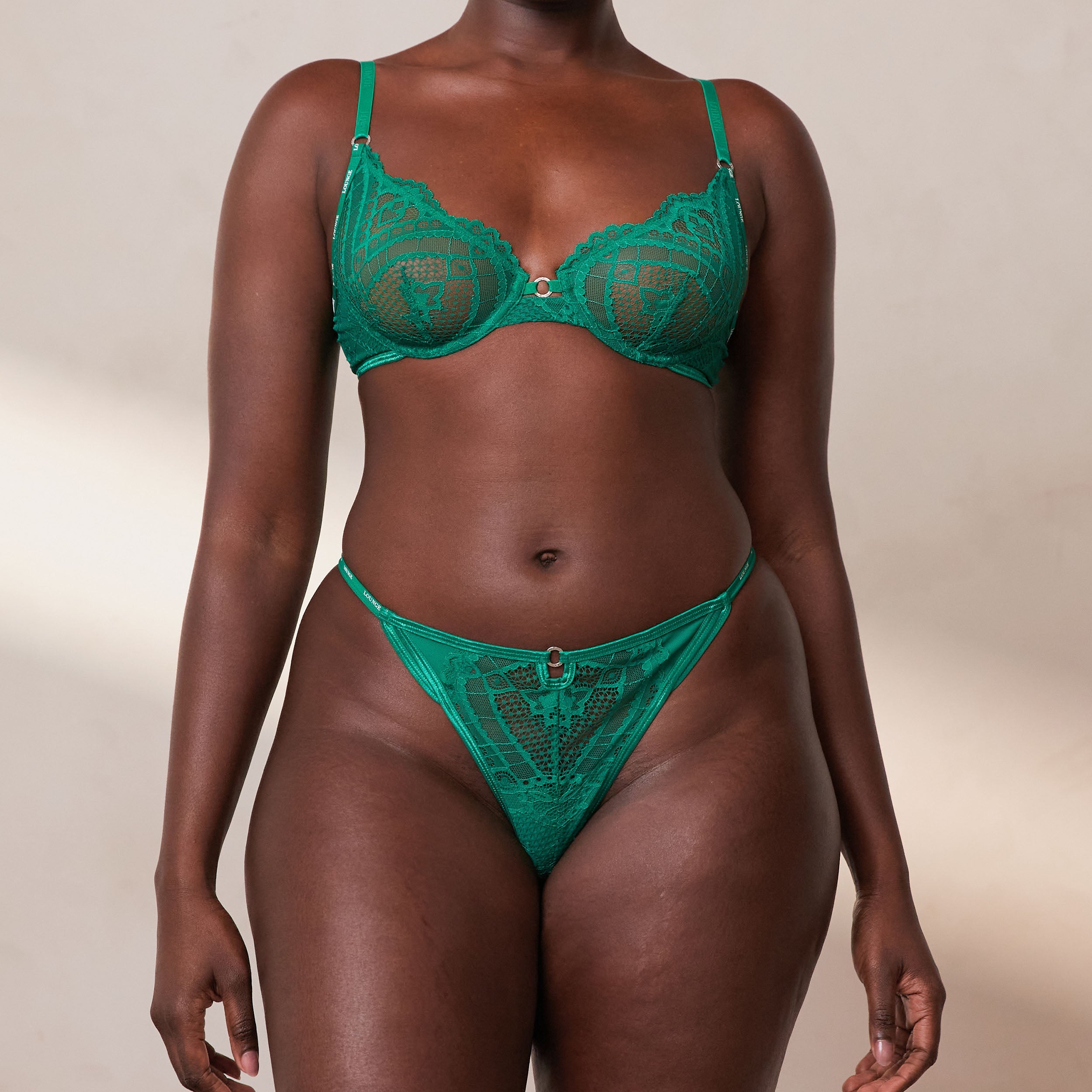 Charmed Balcony Bra - Emerald Green Lace Lingerie for Women | Comfortable & Sexy Underwear for Date Night & Special Occasions