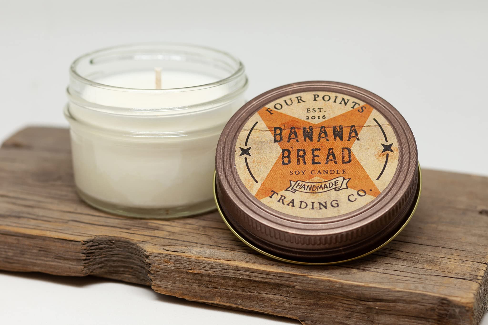 4 Oz Banana Bread Scented Soy Aromatherapy Candle in Glass Jar - Relaxing Home Fragrance for Cozy Evenings & Stress Relief