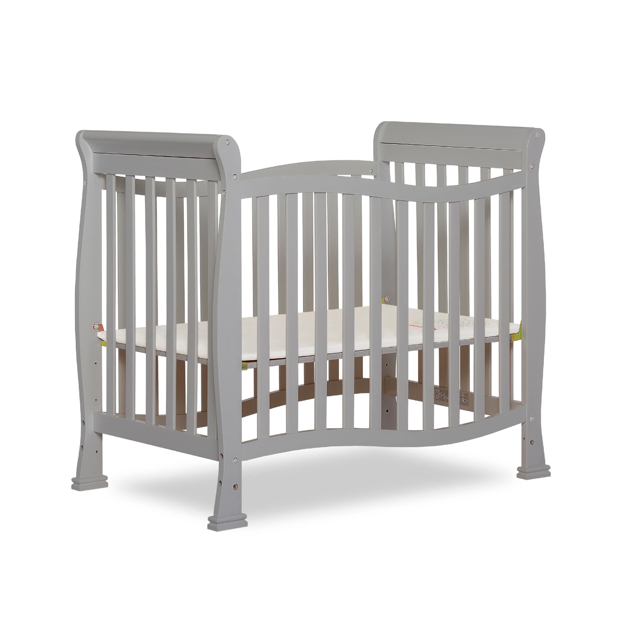 Dream On Me Violet 4-in-1 Convertible Mini Crib - Greenguard Gold & JPMA Certified, Adjustable Mattress Height, Non-Toxic Finish | Perfect for Nursery, Small Spaces & Travel | Pebble Grey