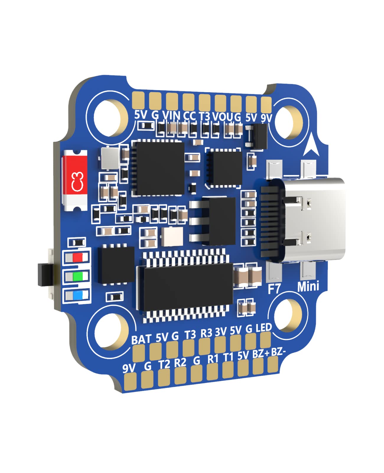 SpeedyBee Mini F7 Flight Controller 3-6S 20x20mm with Built-in Bluetooth for FPV Drone Stack - Wireless Tuning Compatible with 2-4 Inch Drones - Perfect for Racing and Freestyle FPV Flying
