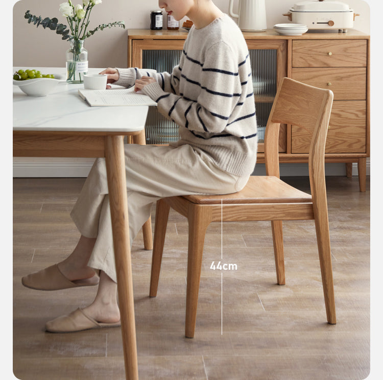 Solid Oak & Ash Wood Stacking Dining Chairs - Heavy Duty & Space-Saving for Restaurants, Events & Home Use