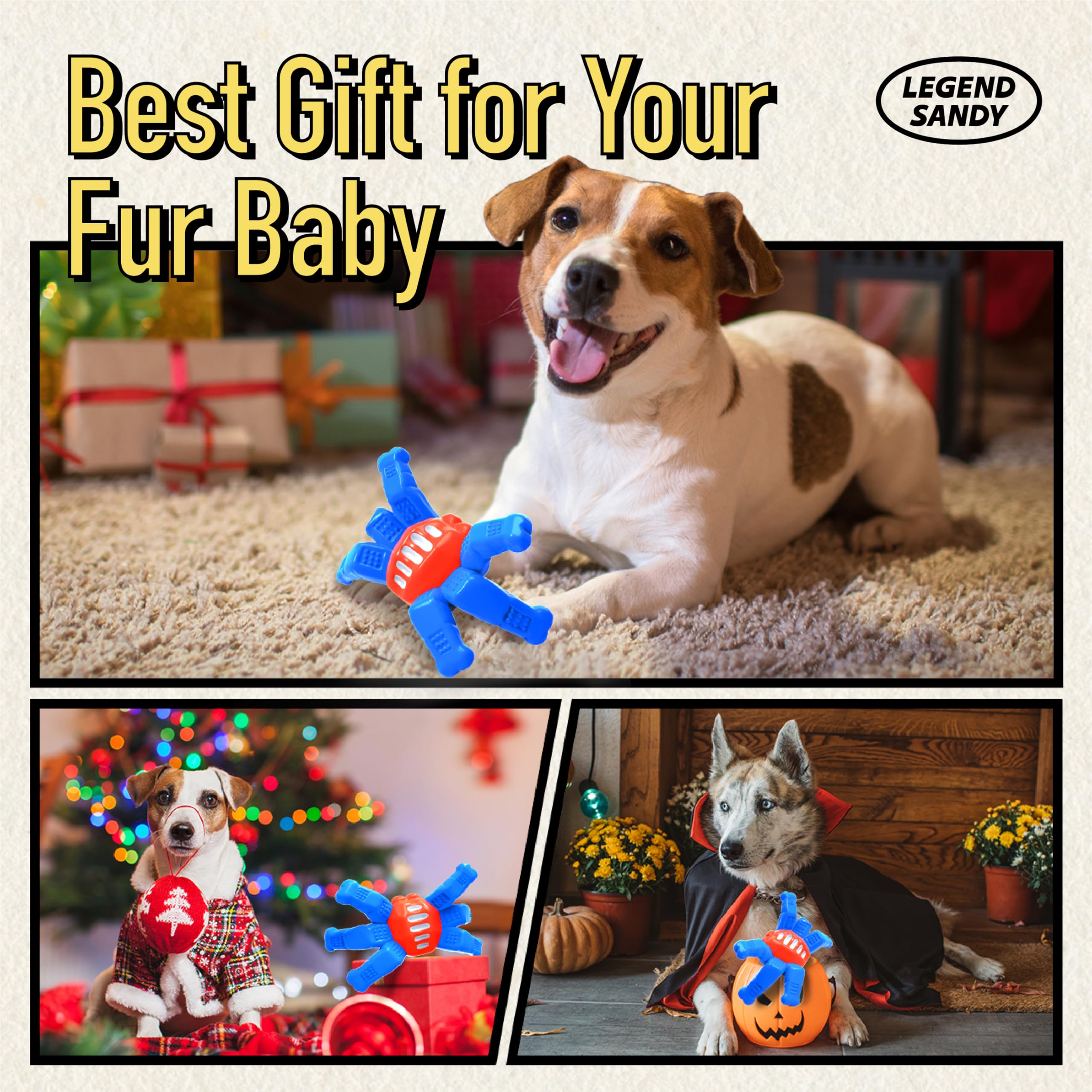 LEGEND SANDY Indestructible Dog Toys for Aggressive Chewers - Tough Nylon Chew Toys for Large & Medium Dogs - Durable Dog Bone Toy for Powerful Jaws - Heavy Duty Chewing Toy to Keep Dogs Entertained - Perfect for Playtime, Training & Anxiety Relief