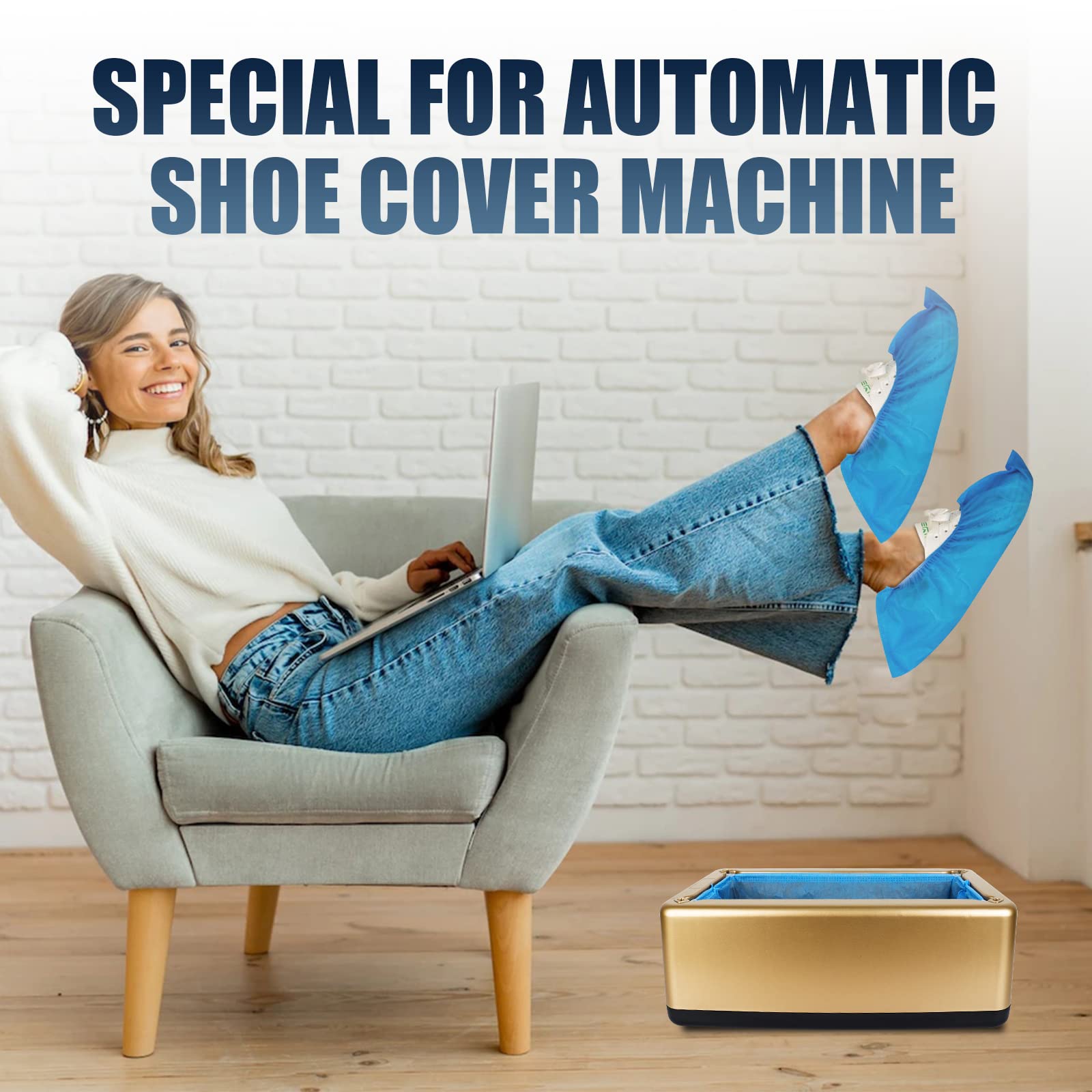 T-Buckle Shoe Cover Refills for Automatic Dispenser - 50 Pack Waterproof, Non-Slip Disposable Shoe Covers - Ideal for Hospitals, Clean Rooms & Home Protection