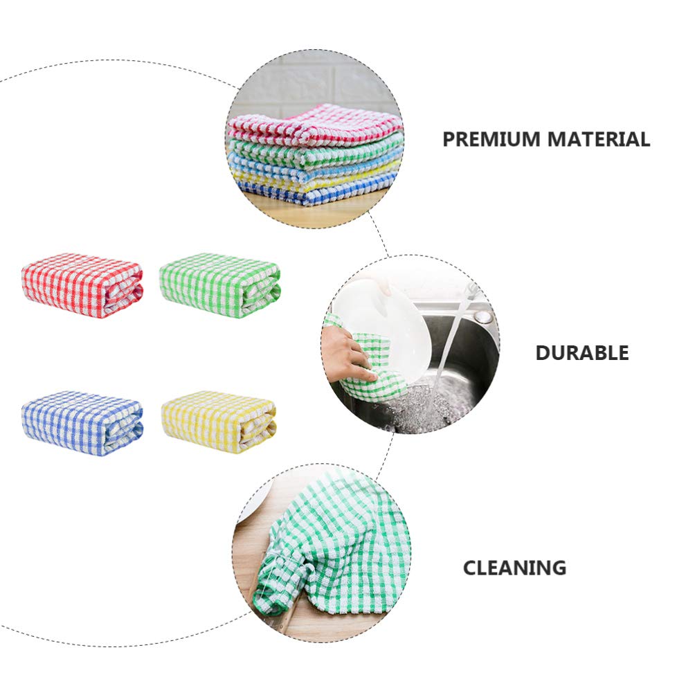 Hemoton 4-Pack Premium Cotton Dish Towels - Super Absorbent & Quick-Drying Kitchen Cleaning Cloths for Washing Dishes, Drying Hands & Countertop Cleaning - Perfect for Home, Restaurant & RV Use