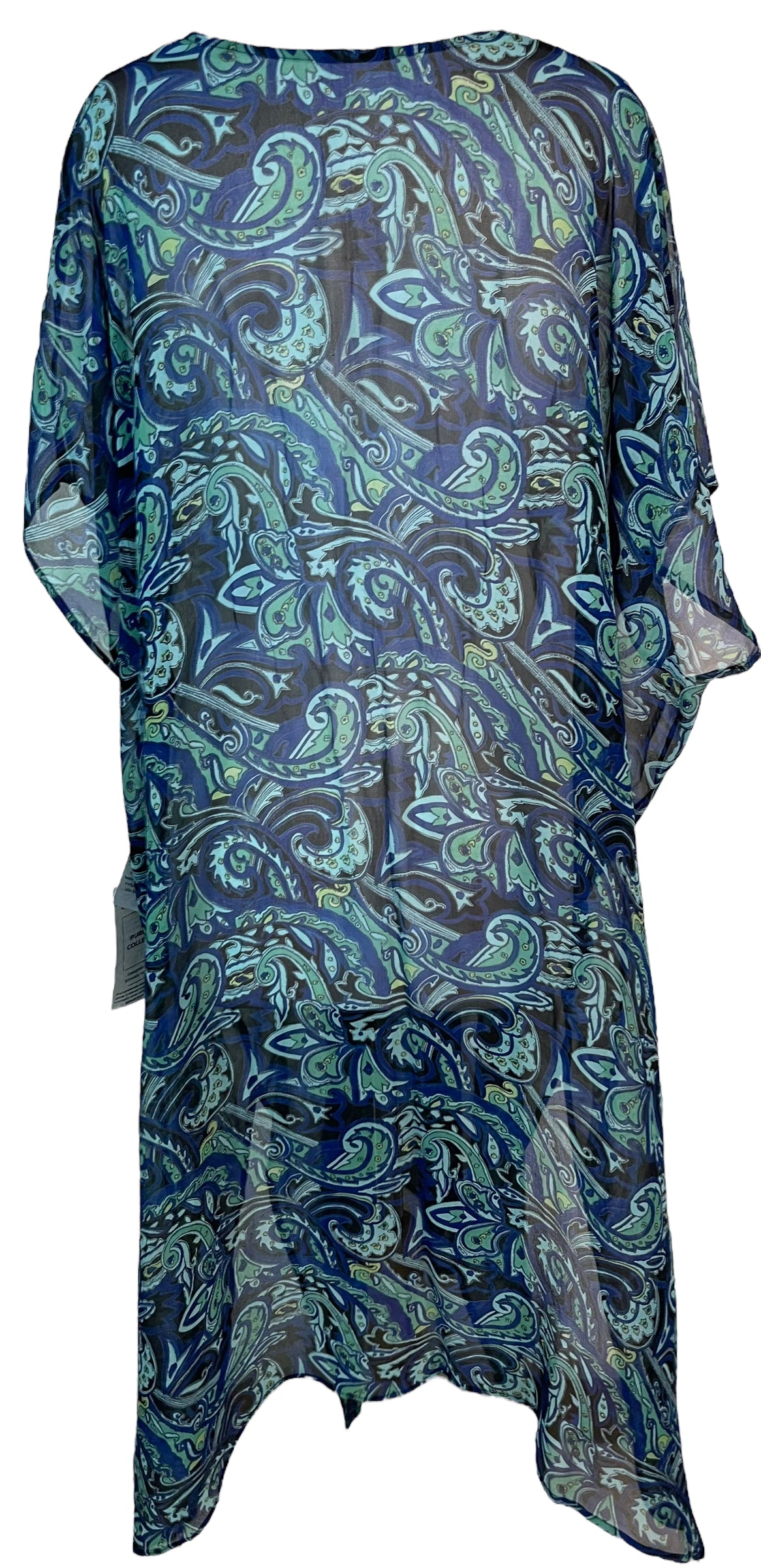 PRG6375 Sheer Wabi Sabi Pure Silk Maxi Kaftan Dress - Elegant Boho Beach Cover Up for Women, Perfect for Vacation, Poolside, and Summer Outings