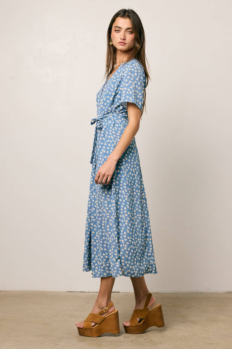 Malik Floral Midi Dress - Blue Floral Print Summer Dress for Women | Perfect for Beach Vacations, Garden Parties & Date Nights