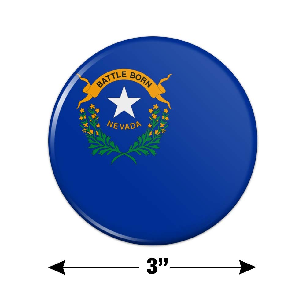 Nevada State Flag Refrigerator Magnet - Strong Kitchen Fridge Locker Button Magnet for Home, Office & Dorm Decor (USA Made)