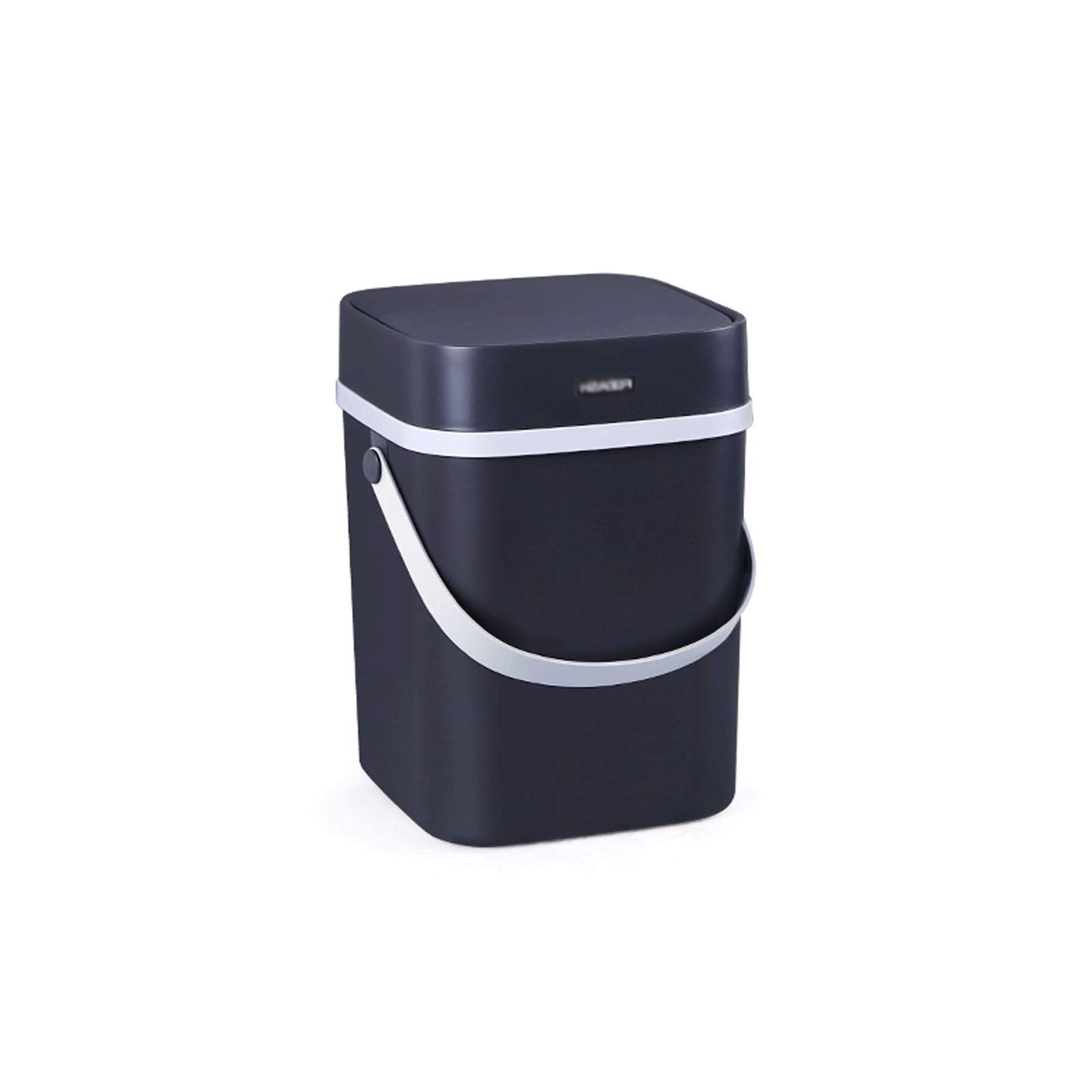 WENMENG2021 Foot Pedal Trash Can with Lid - 13 Gallon Round Recycling Bin, Hands-Free Push Open Plastic Wastebasket for Kitchen, Bathroom & Office (Blue)