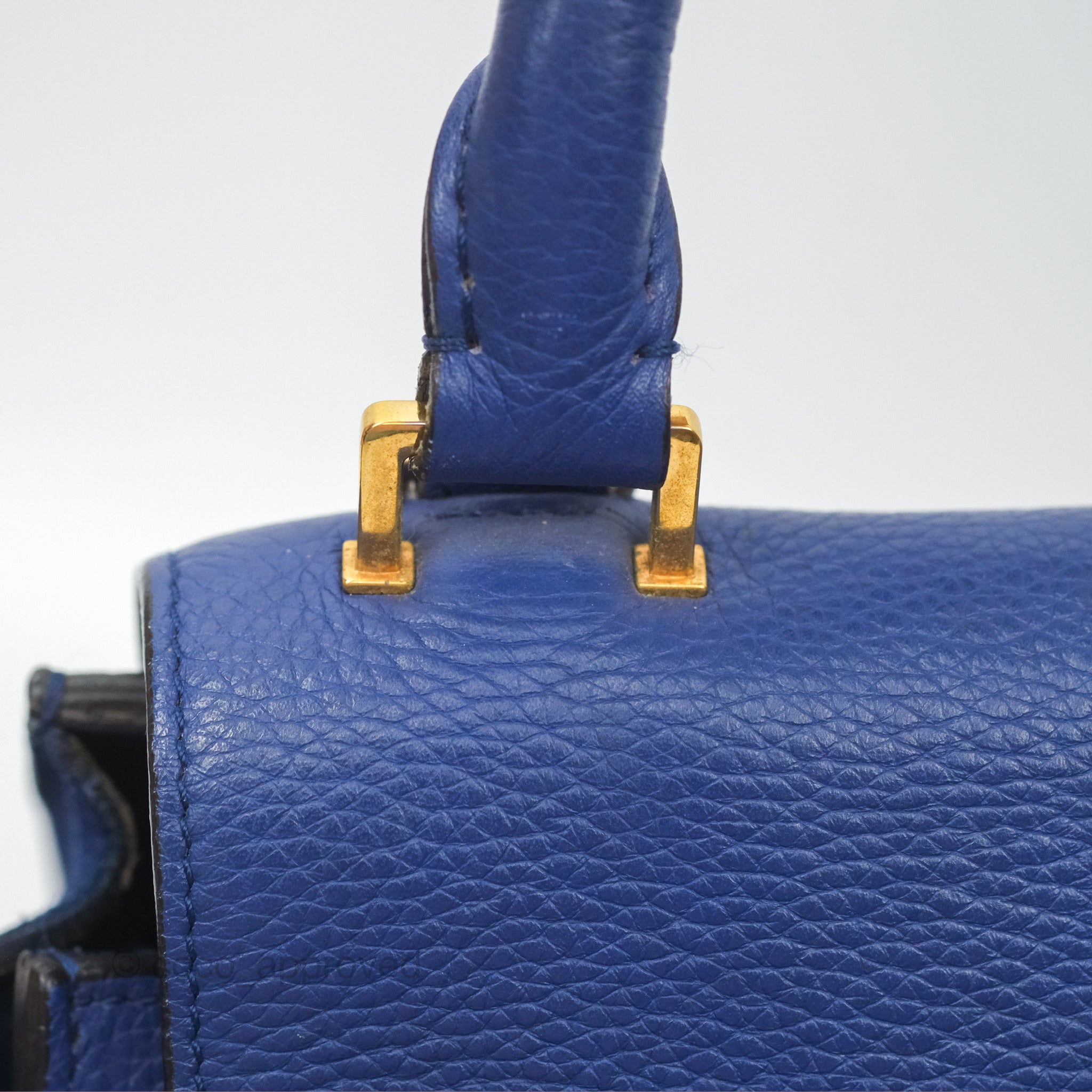 Celine Small Sleek Trapeze Handbag in Blue Calfskin Leather - Perfect for Work, Travel & Everyday Luxury