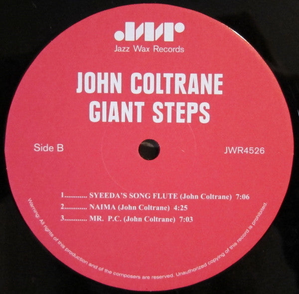John Coltrane - Giant Steps Vinyl LP Album Reissue (Near Mint NM/M) - Jazz Music Collector's Edition for Home Listening & Gifting