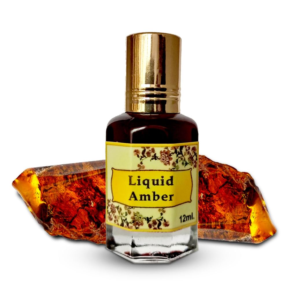 Twisted Lily Liquid Amber Perfume Oil Roll-On (12ml) - Unisex Fragrance for Women & Men, Amber Wood Scent, Long-Lasting Essential Oil Perfume - Perfect for Daily Wear, Date Nights & Gifts