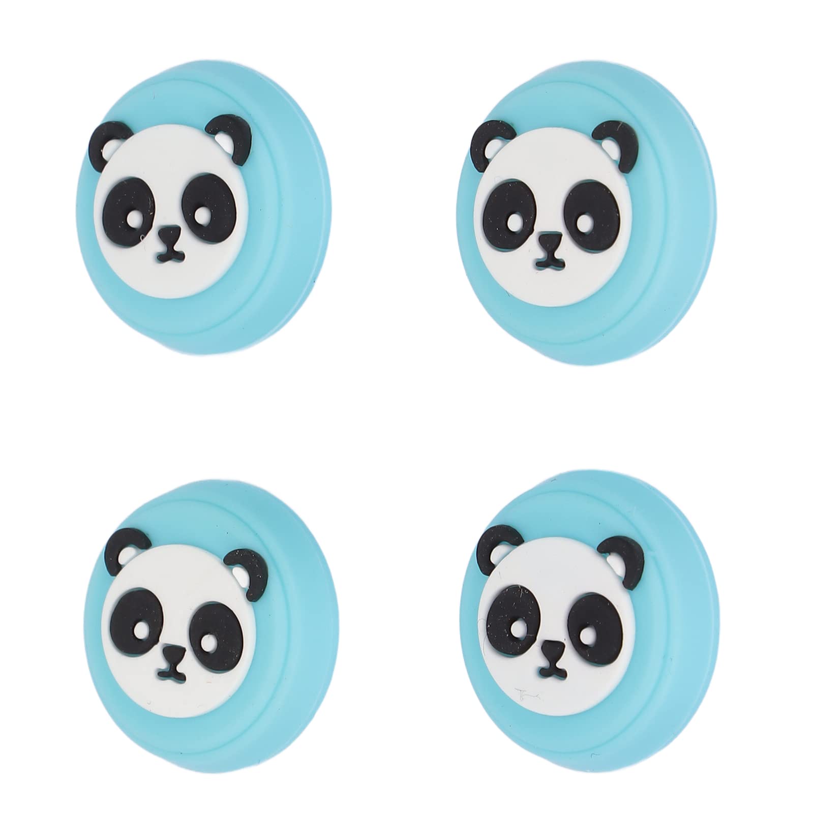 DAUERHAFT Silicone Thumb Grip Caps - Panda Themed Joystick Covers for Enhanced Gaming Comfort, 4pcs Blue, Perfect for PS5, Xbox, and Switch Controllers